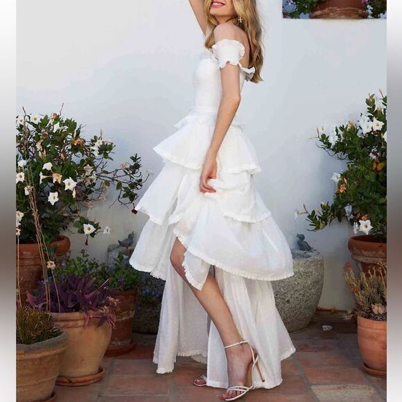 NEW V. Chapman Angelina Dress in White Meringue Size 0 - Picture 2 of 16